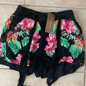 Brand New Tropical Shorts with Tie Detail